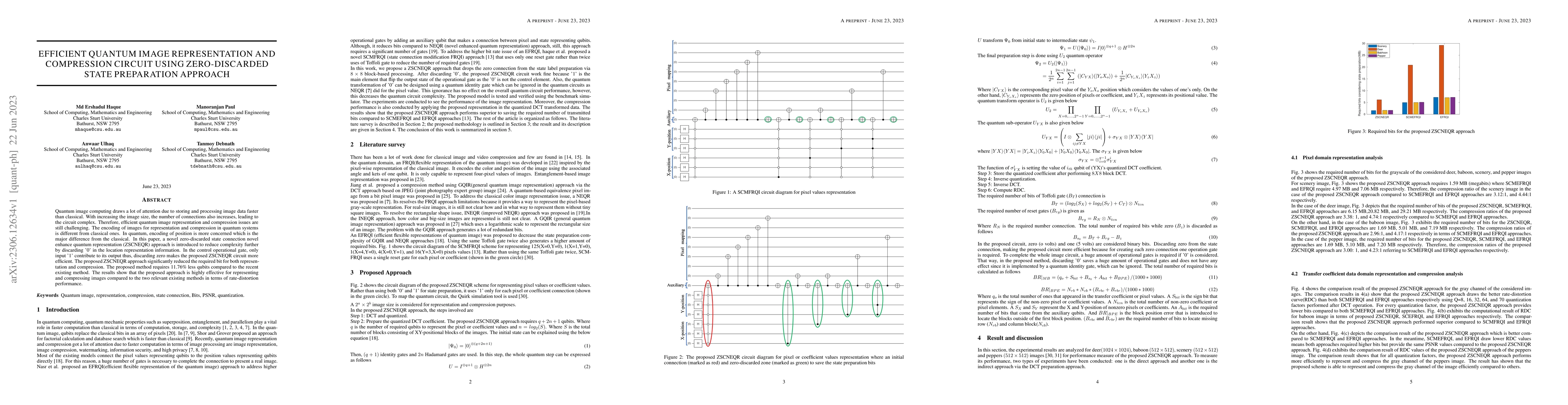 Thumbnail for Efficient quantum image representation and compression circuit using
  zero-discarded state preparation approach