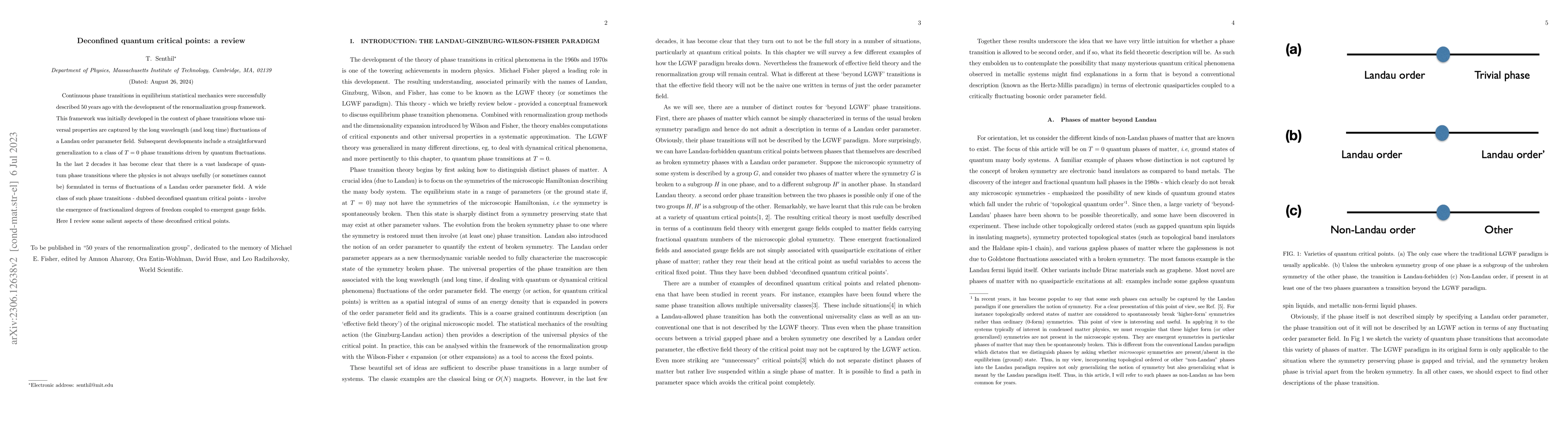 Thumbnail for Deconfined quantum critical points: a review