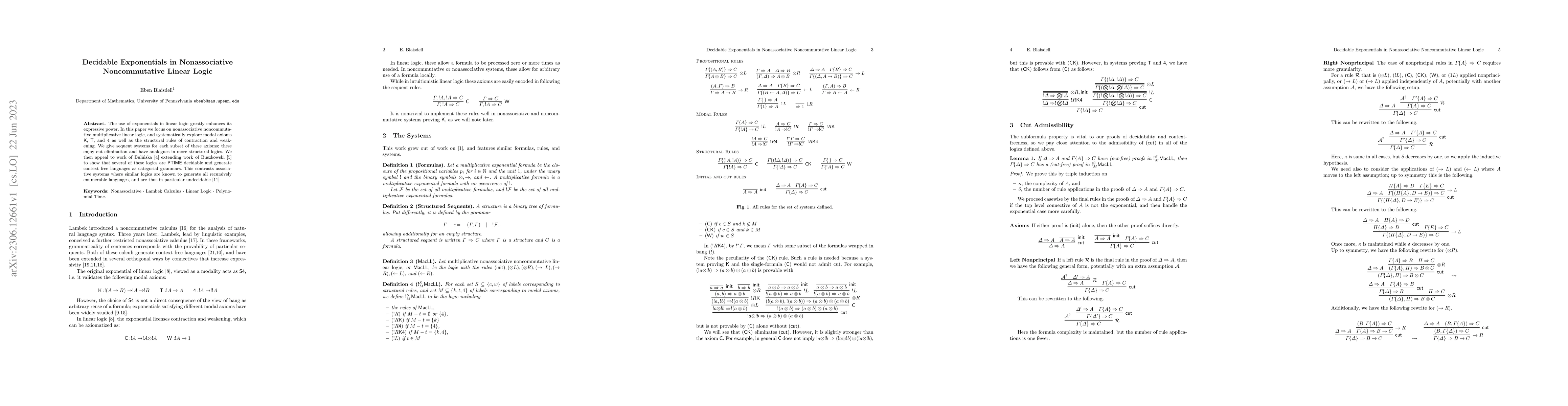 Thumbnail for Decidable Exponentials in Nonassociative Noncommutative Linear Logic
