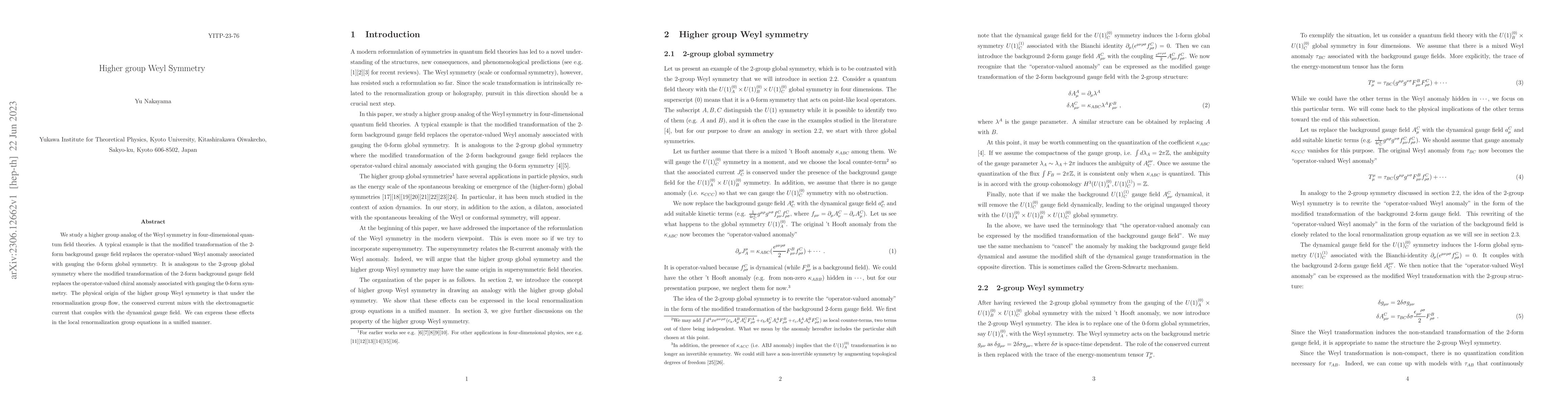 Thumbnail for Higher group Weyl Symmetry