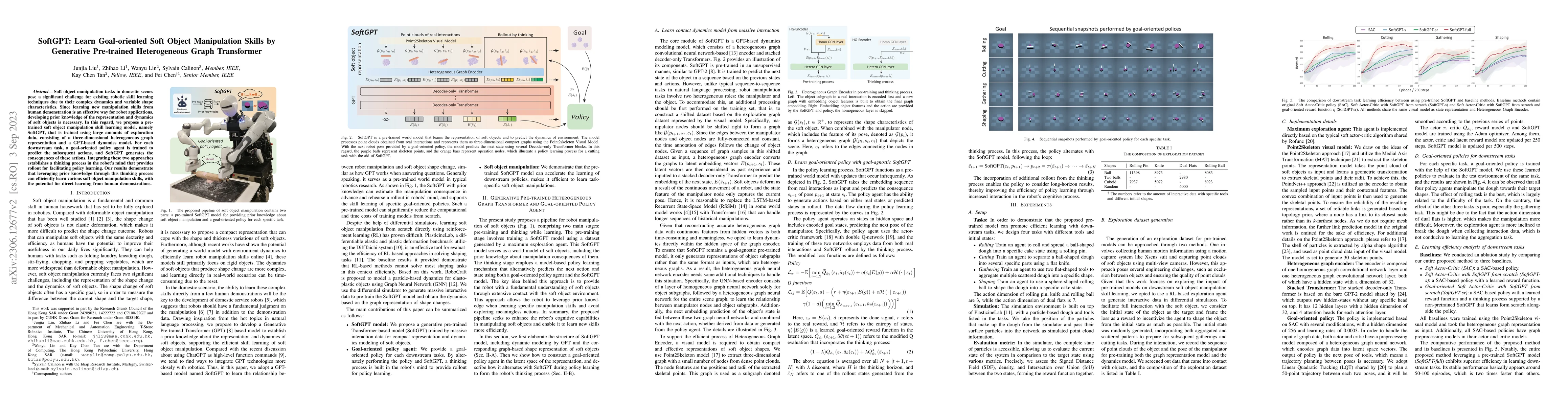 Thumbnail for SoftGPT: Learn Goal-oriented Soft Object Manipulation Skills by
  Generative Pre-trained Heterogeneous Graph Transformer