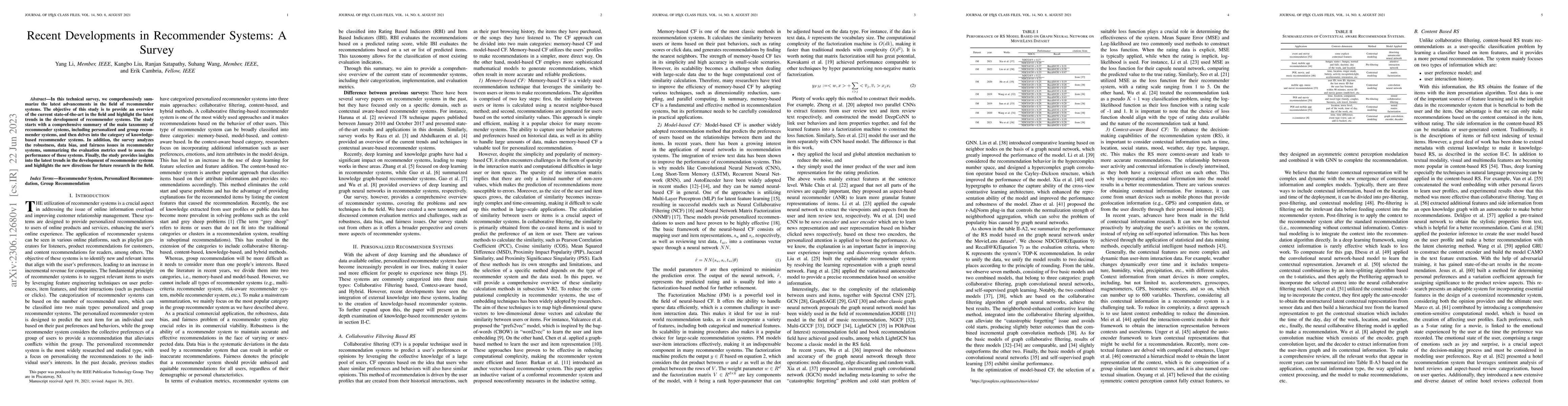 Thumbnail for Recent Developments in Recommender Systems: A Survey