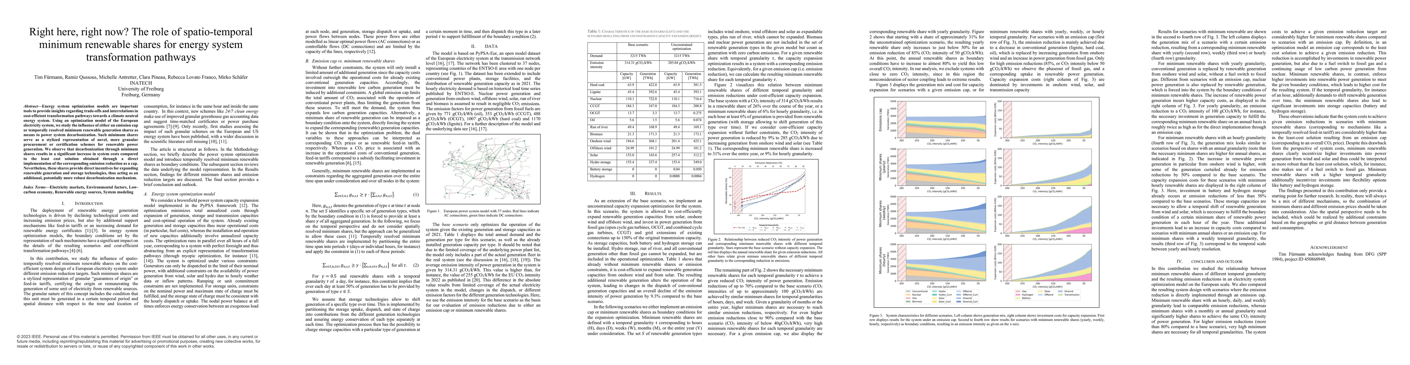 Thumbnail for Right here, right now? The role of spatio-temporal minimum renewable
  shares for energy system transformation pathways