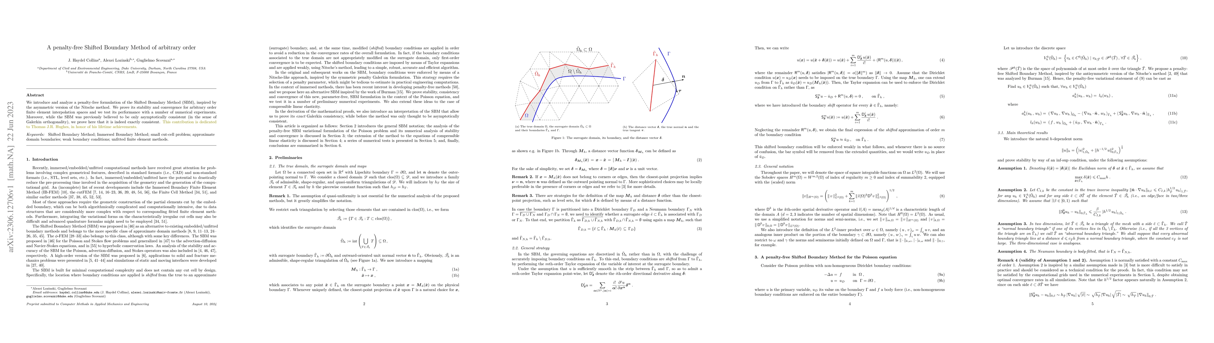 Thumbnail for A penalty-free Shifted Boundary Method of arbitrary order