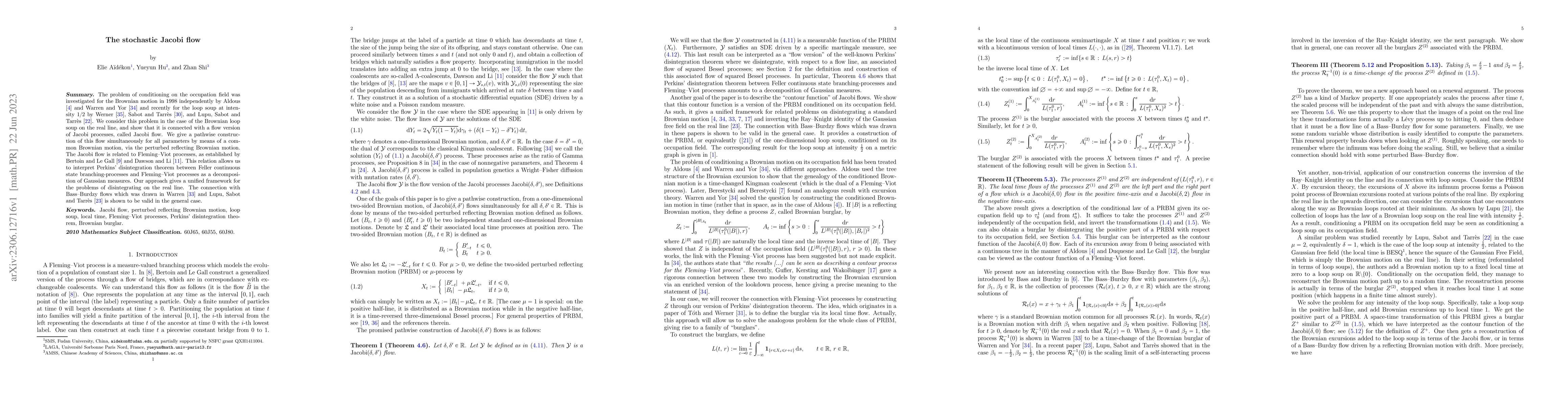 Thumbnail for The stochastic Jacobi flow