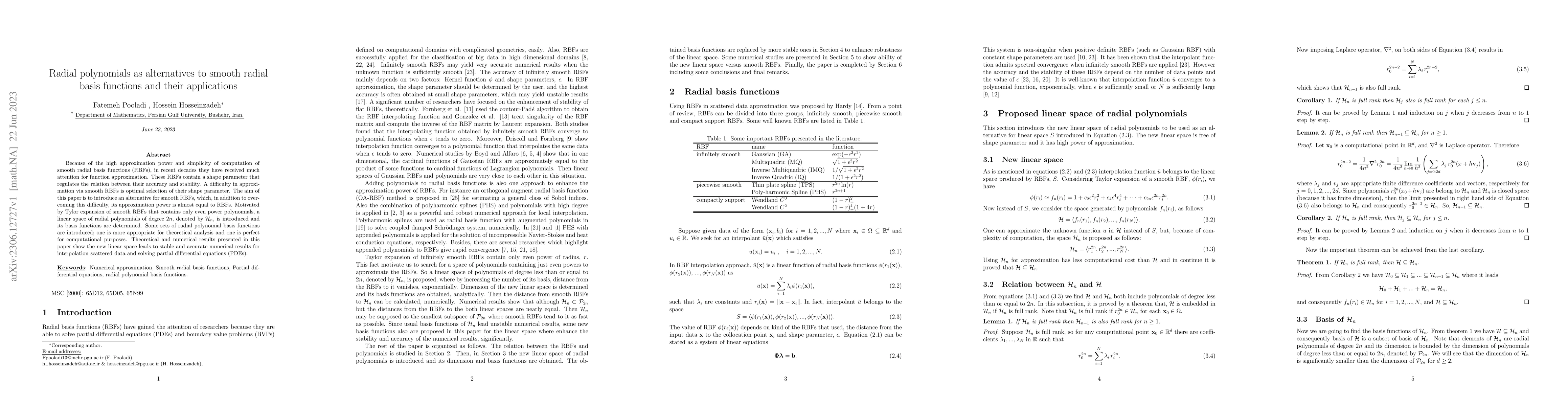 Thumbnail for Radial polynomials as alternatives to smooth radial basis functions and
  their applications