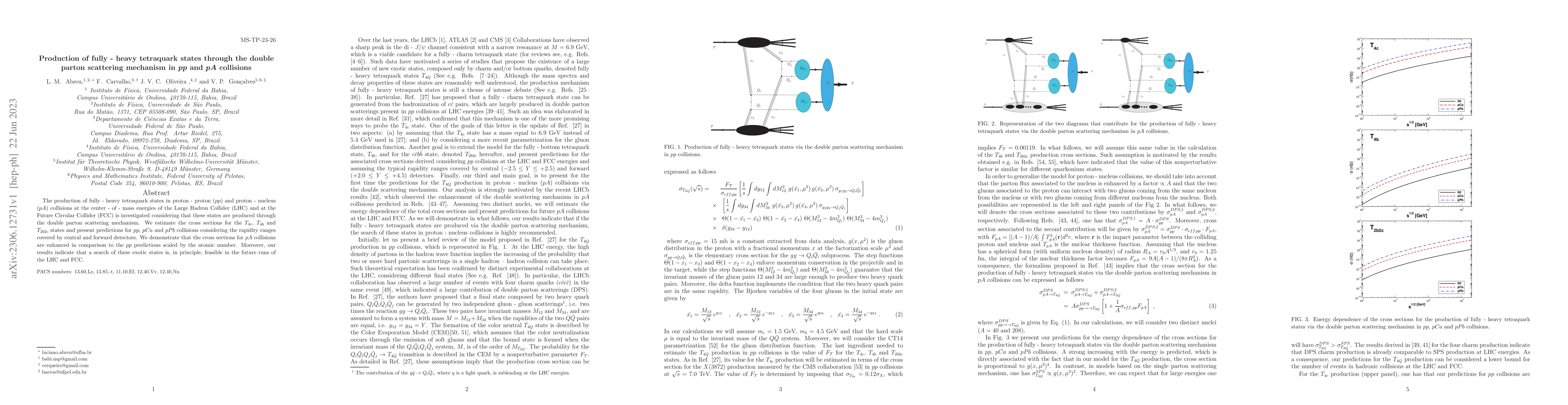 Thumbnail for Production of fully-heavy tetraquark states through the double parton
  scattering mechanism in $pp$ and $pA$ collisions