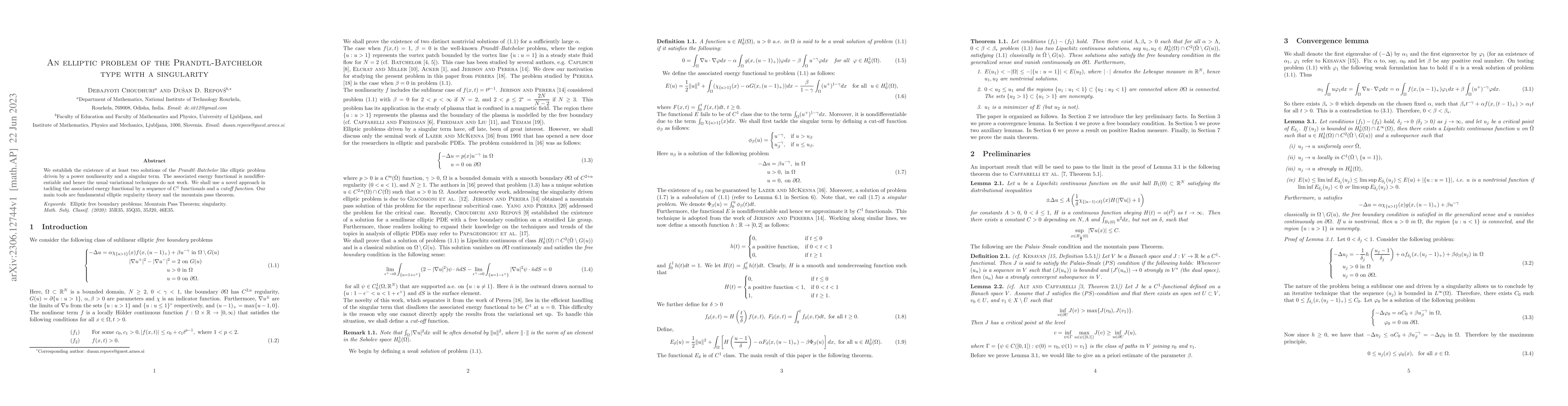 Thumbnail for An elliptic problem of the Prandtl-Batchelor type with a singularity
