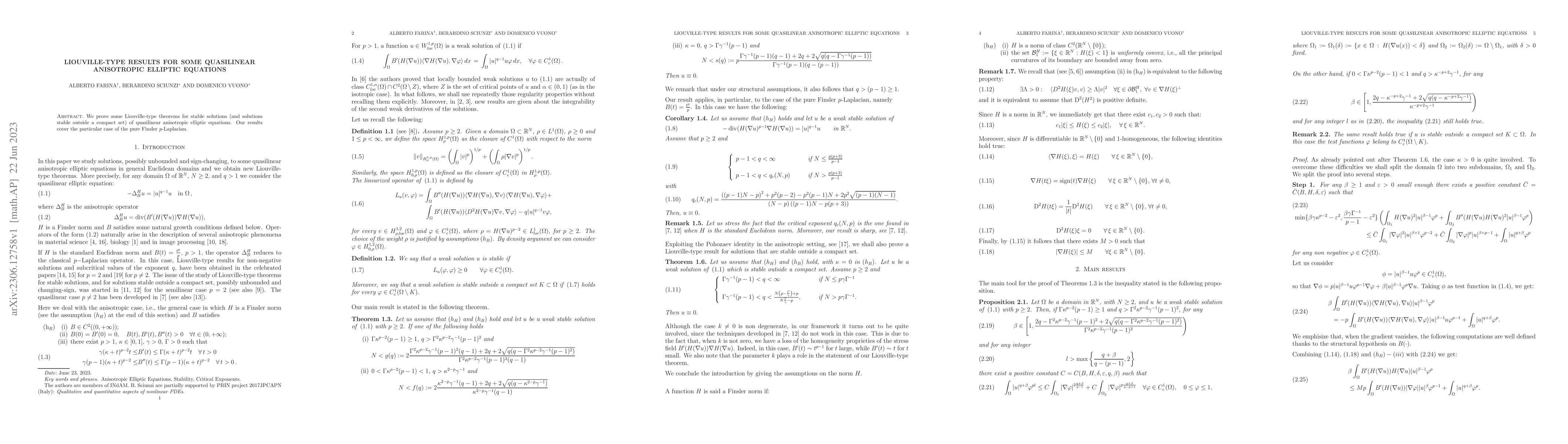 Thumbnail for Liouville-type results for some quasilinear anisotropic elliptic
  equations