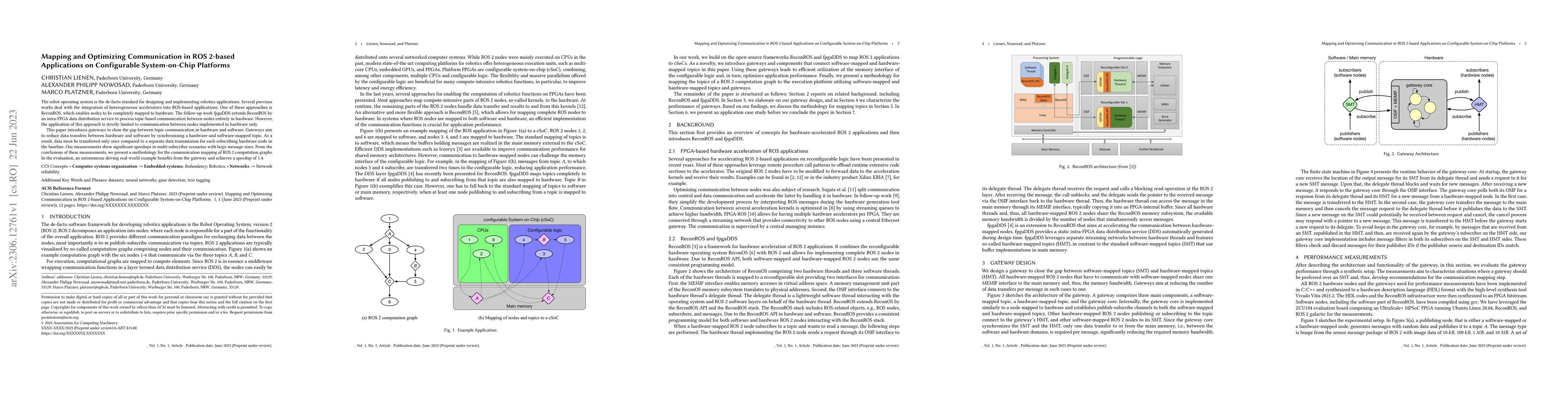 Thumbnail for Mapping and Optimizing Communication in ROS 2-based Applications on
  Configurable System-on-Chip Platforms