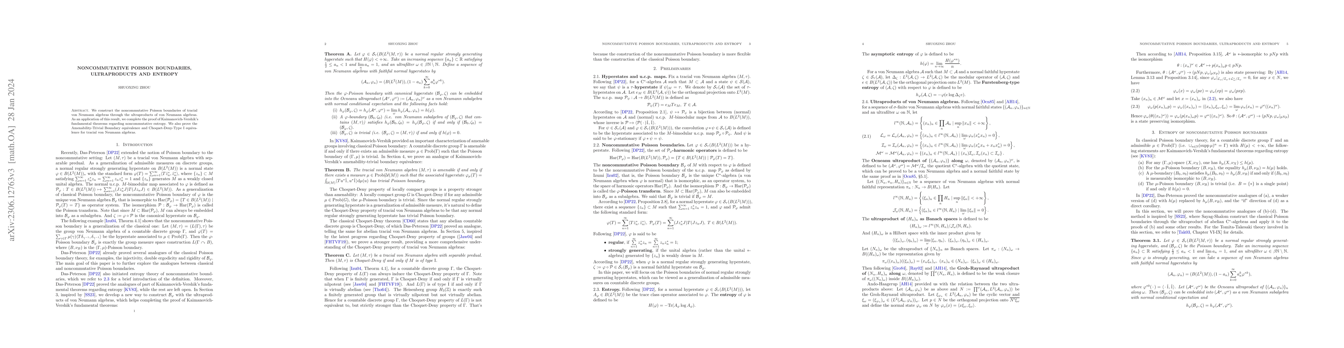 Thumbnail for Noncommutative Poisson boundaries, ultraproducts and entropy