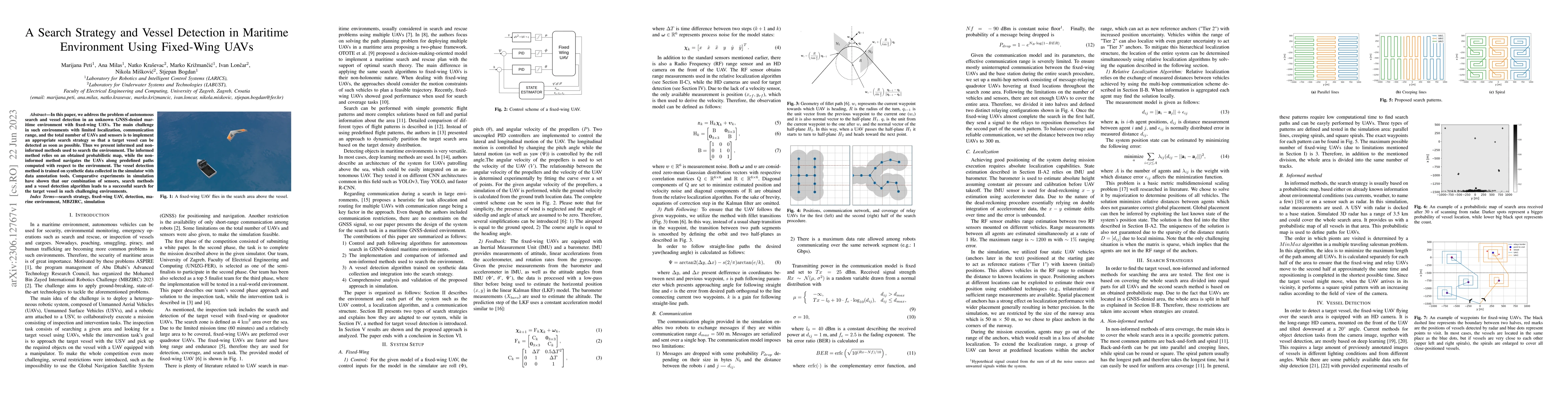 Thumbnail for A Search Strategy and Vessel Detection in Maritime Environment Using
  Fixed-Wing UAVs