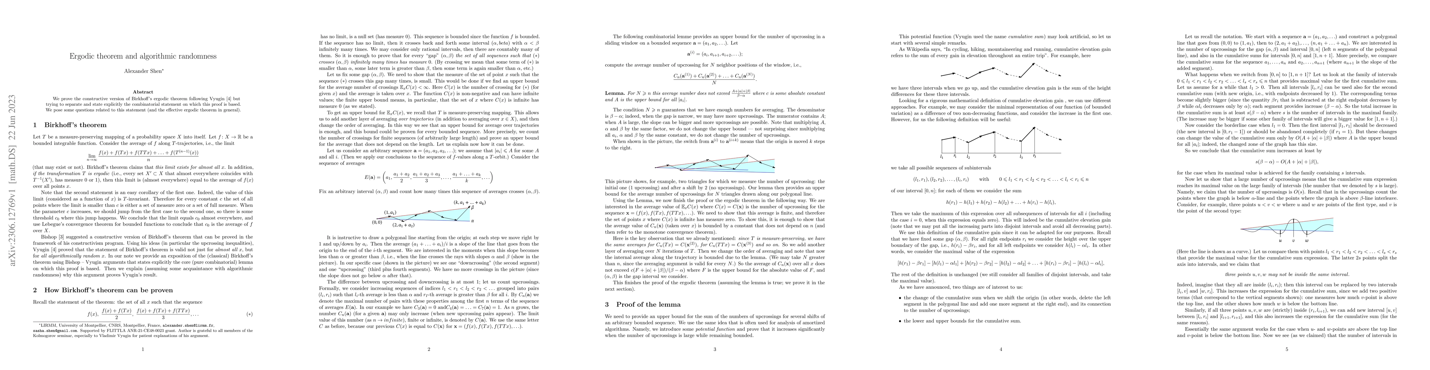 Thumbnail for Ergodic theorem and algorithmic randomness