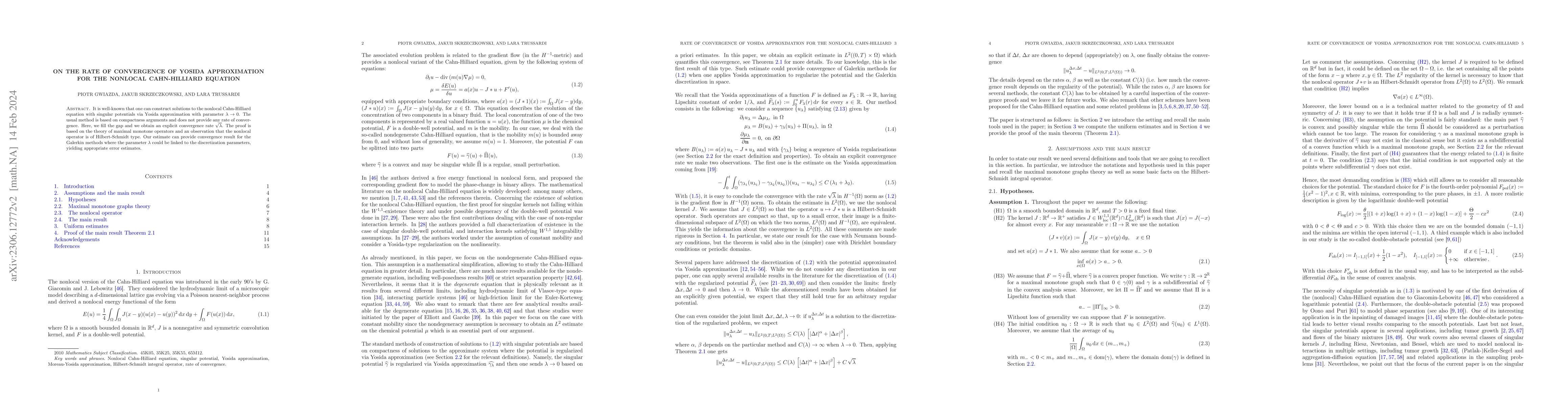 Thumbnail for On the rate of convergence of Yosida approximation for the nonlocal
  Cahn-Hilliard equation