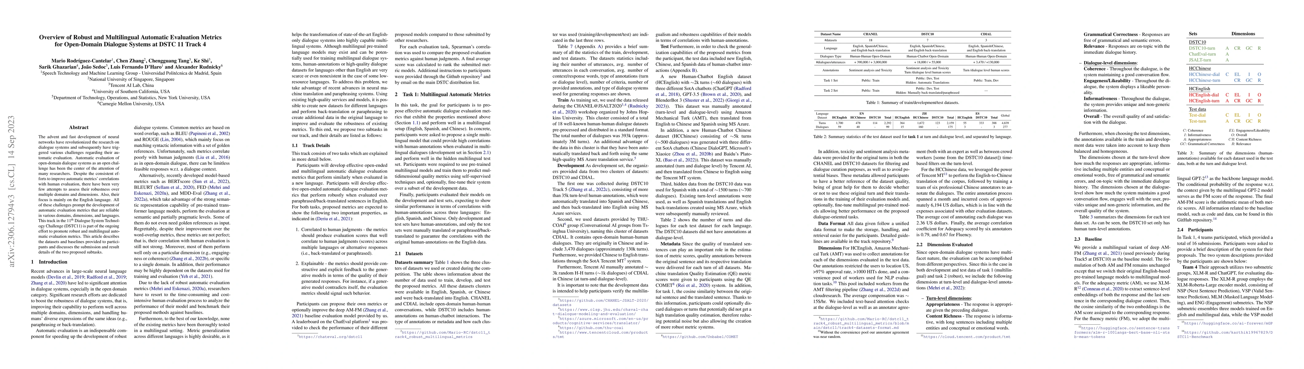 Thumbnail for Overview of Robust and Multilingual Automatic Evaluation Metrics for
  Open-Domain Dialogue Systems at DSTC 11 Track 4