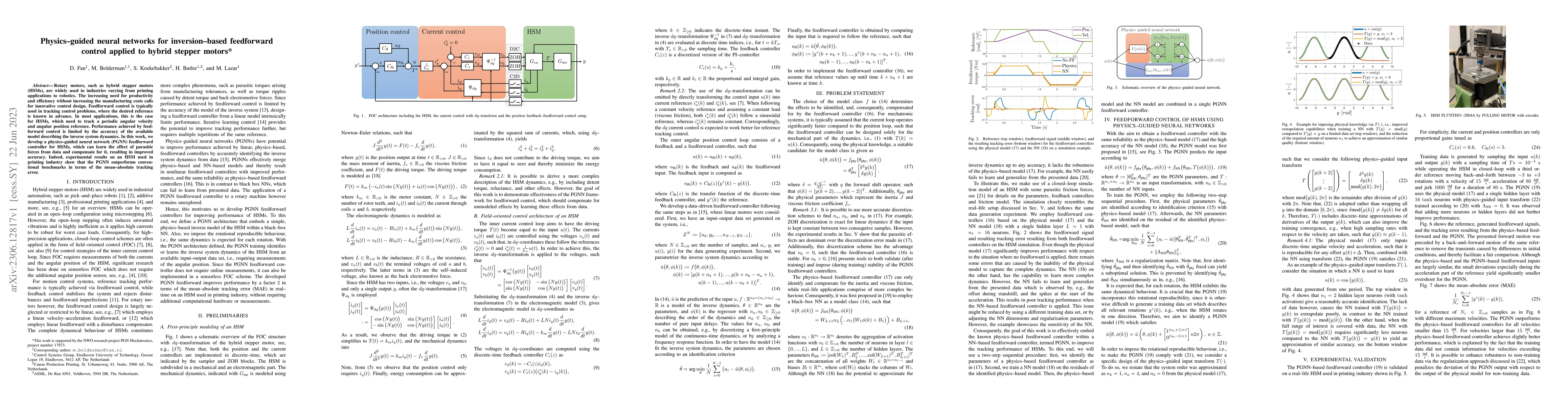 Thumbnail for Physics-guided neural networks for inversion-based feedforward control
  applied to hybrid stepper motors