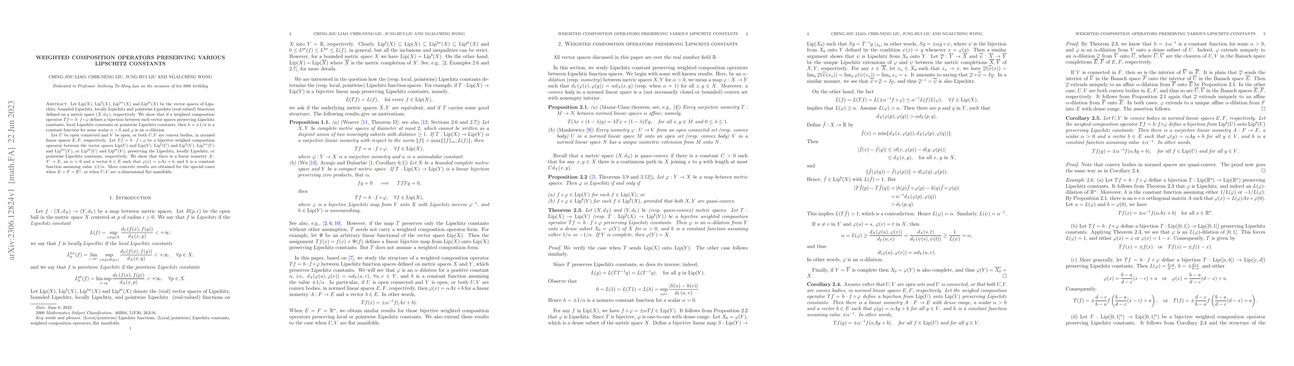 Thumbnail for Weighted composition operators preserving various Lipschitz constants