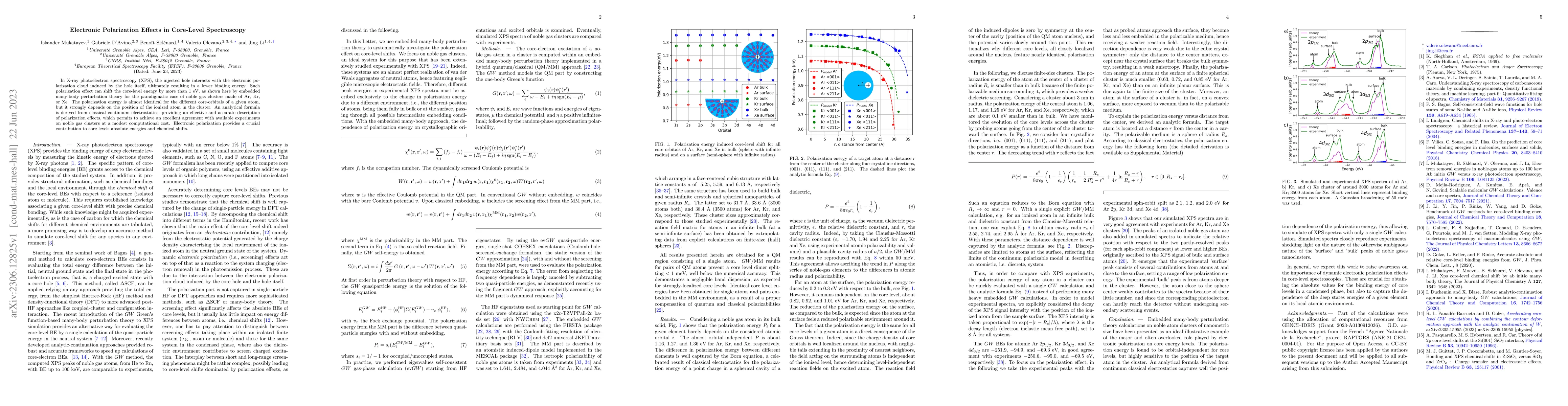 Thumbnail for Electronic Polarization Effects in Core-Level Spectroscopy