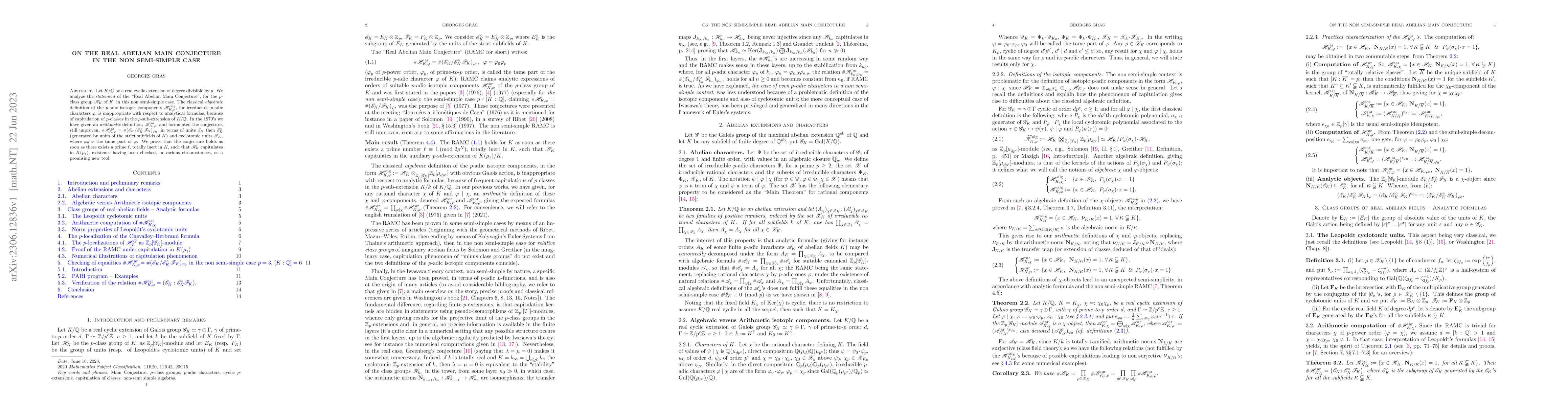 Thumbnail for On the Real Abelian Main Conjecture in the non semi-simple case