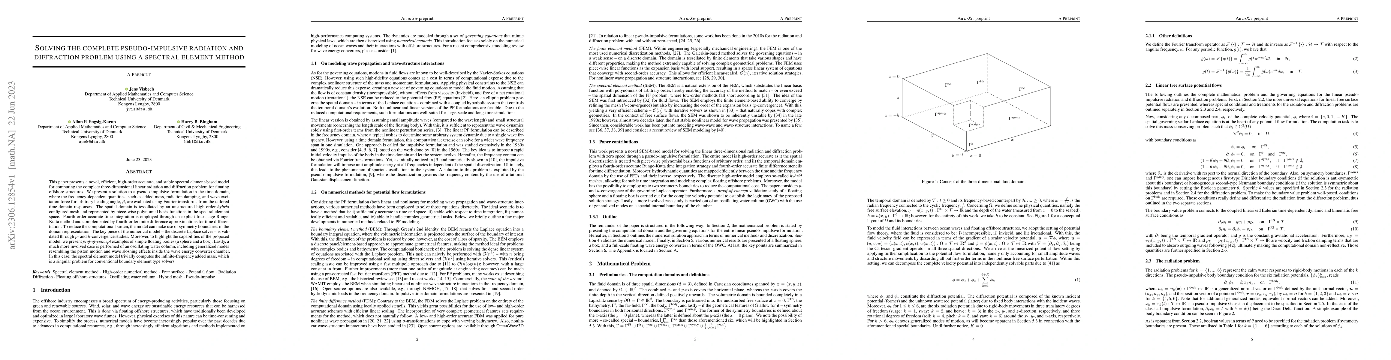 Thumbnail for Solving the complete pseudo-impulsive radiation and diffraction problem
  using a spectral element method