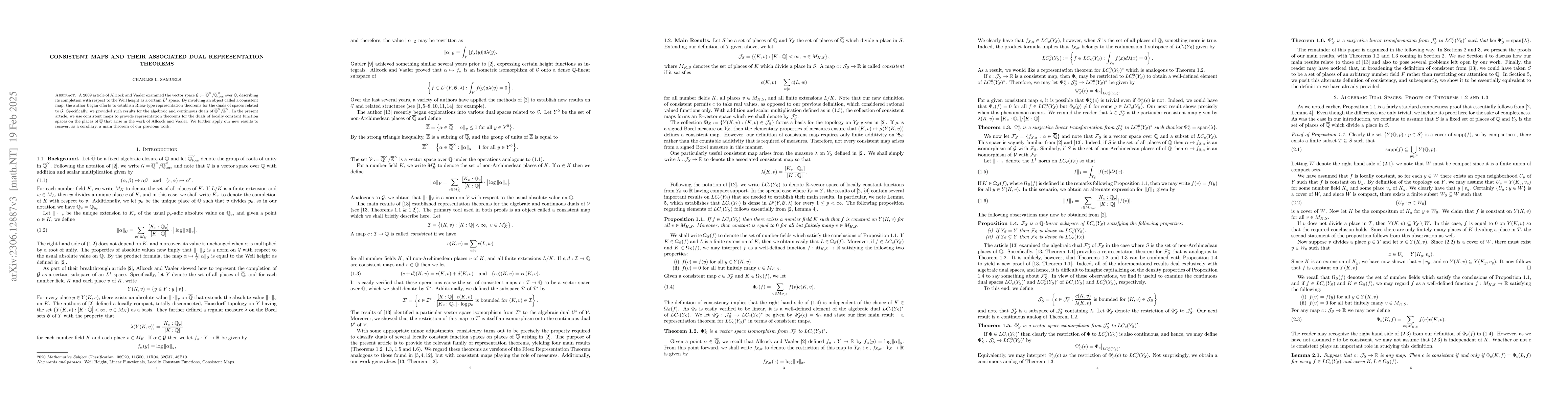 Thumbnail for Consistent maps and their associated dual representation theorems