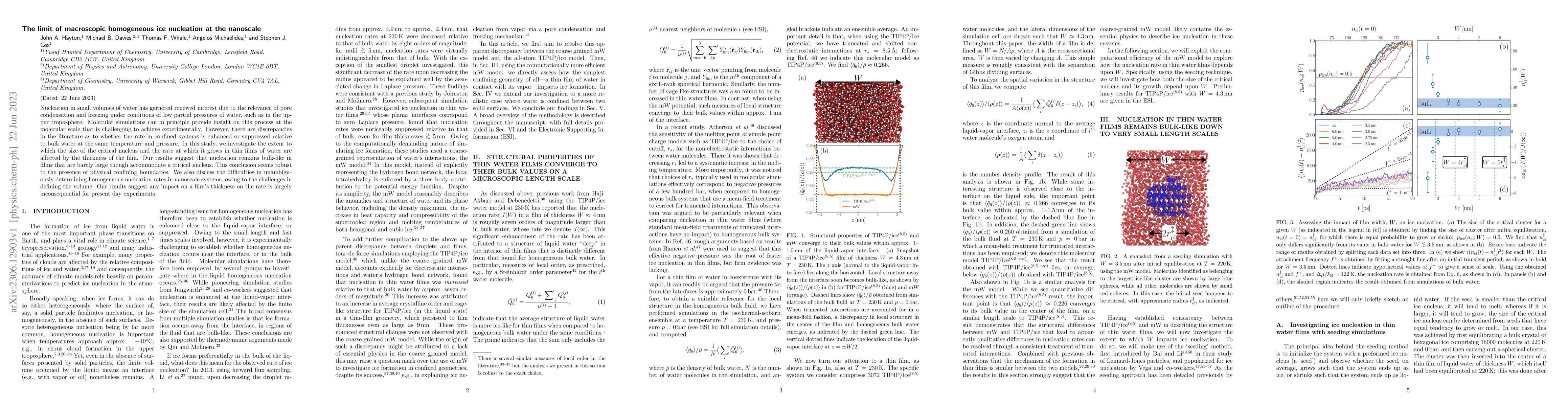 Thumbnail for The limit of macroscopic homogeneous ice nucleation at the nanoscale