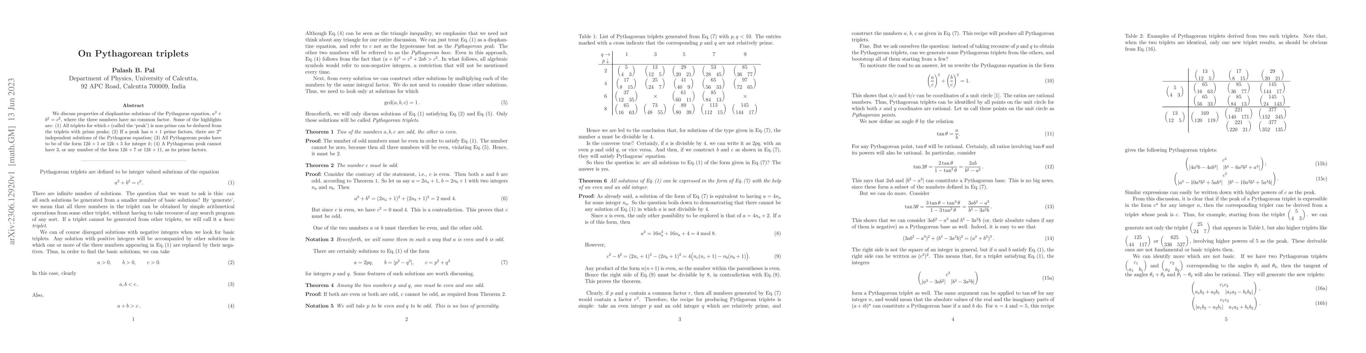 Thumbnail for On Pythagorean triplets