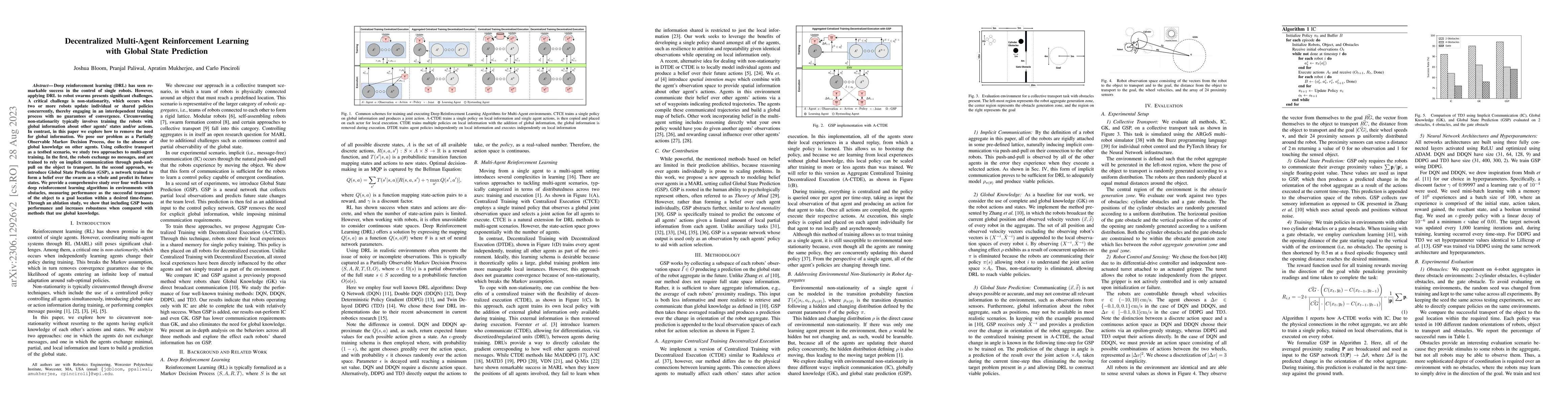 Thumbnail for Decentralized Multi-Agent Reinforcement Learning with Global State
  Prediction