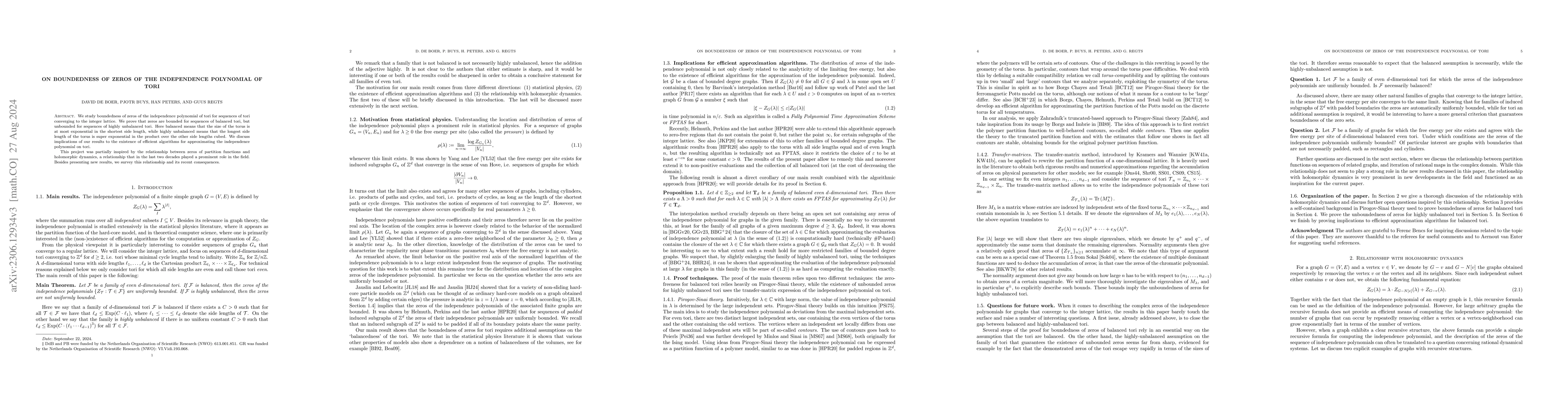 Thumbnail for On boundedness of zeros of the independence polynomial of tori