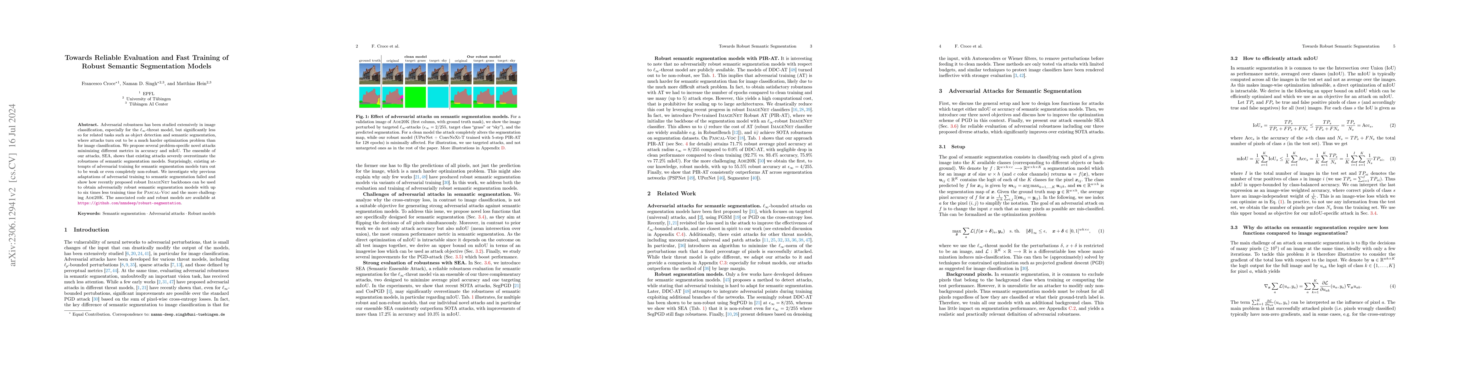 Thumbnail for Towards Reliable Evaluation and Fast Training of Robust Semantic
  Segmentation Models