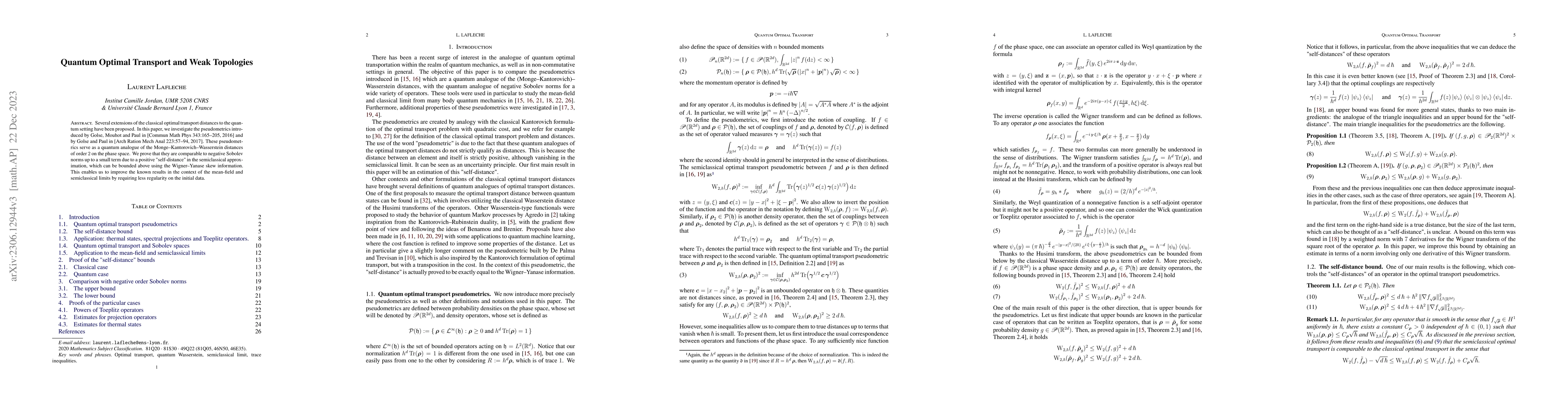 Thumbnail for Quantum Optimal Transport and Weak Topologies