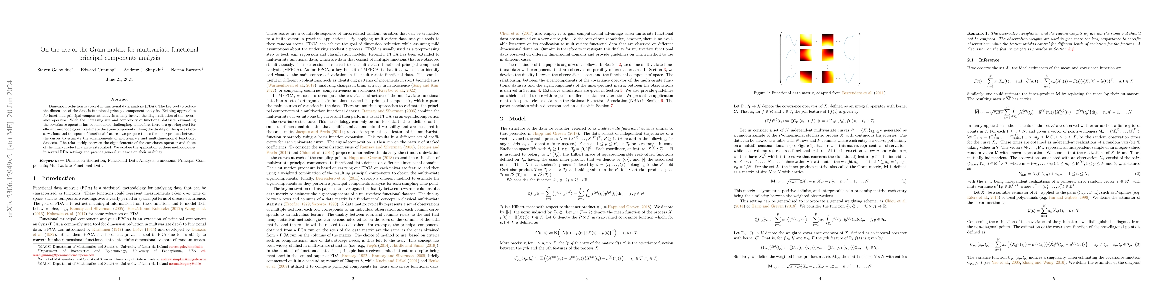 Thumbnail for On the use of the Gram matrix for multivariate functional principal
  components analysis