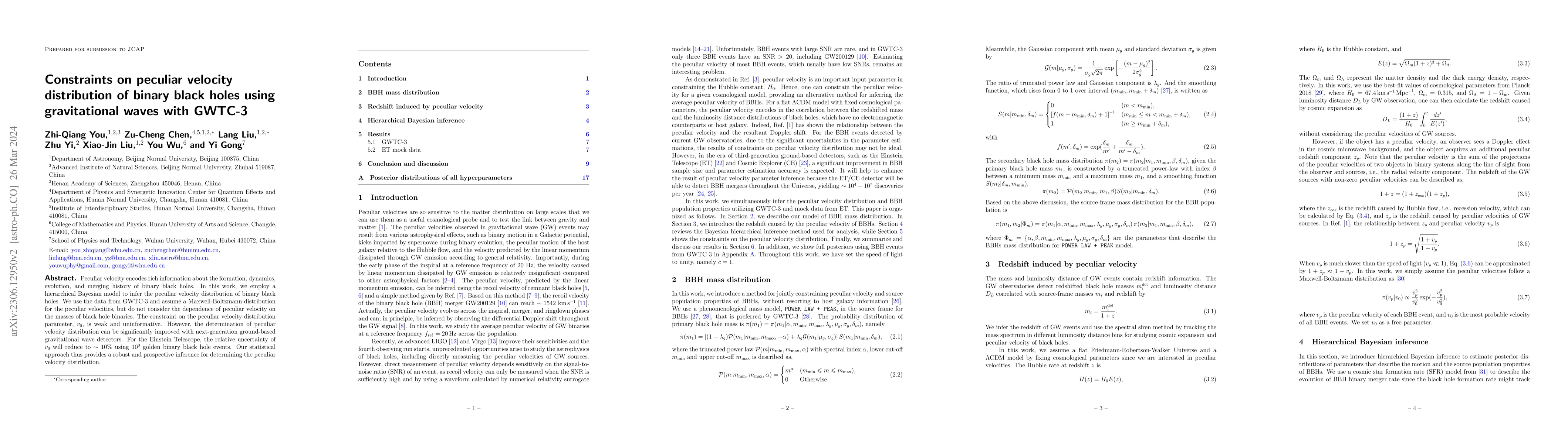 Thumbnail for Constraints on peculiar velocity distribution of binary black holes
  using gravitational waves with GWTC-3