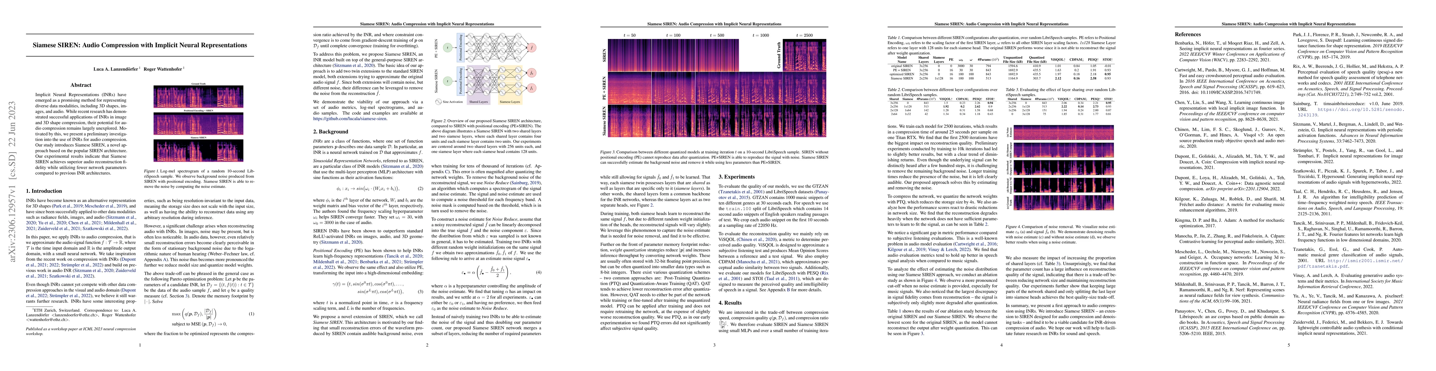 Thumbnail for Siamese SIREN: Audio Compression with Implicit Neural Representations
