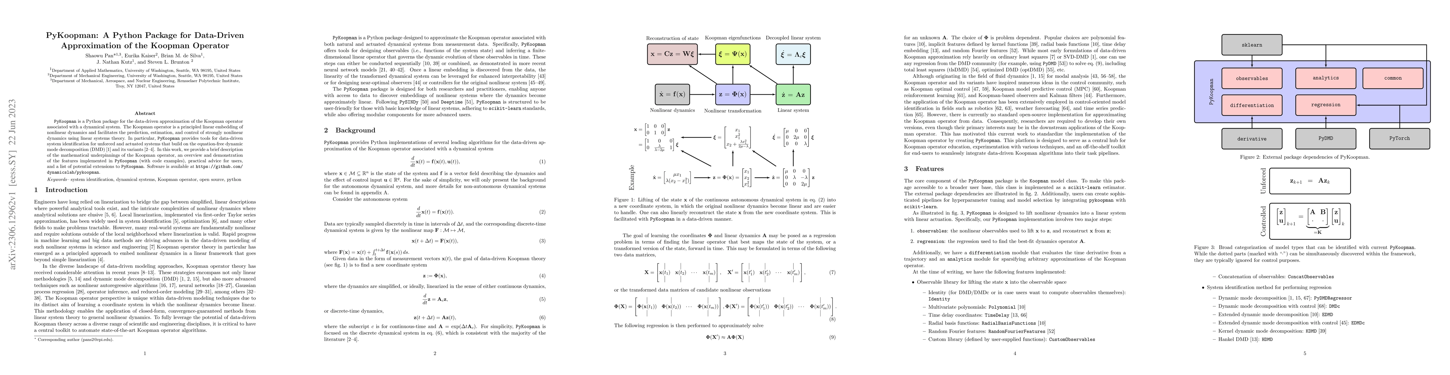 Thumbnail for PyKoopman: A Python Package for Data-Driven Approximation of the Koopman
  Operator