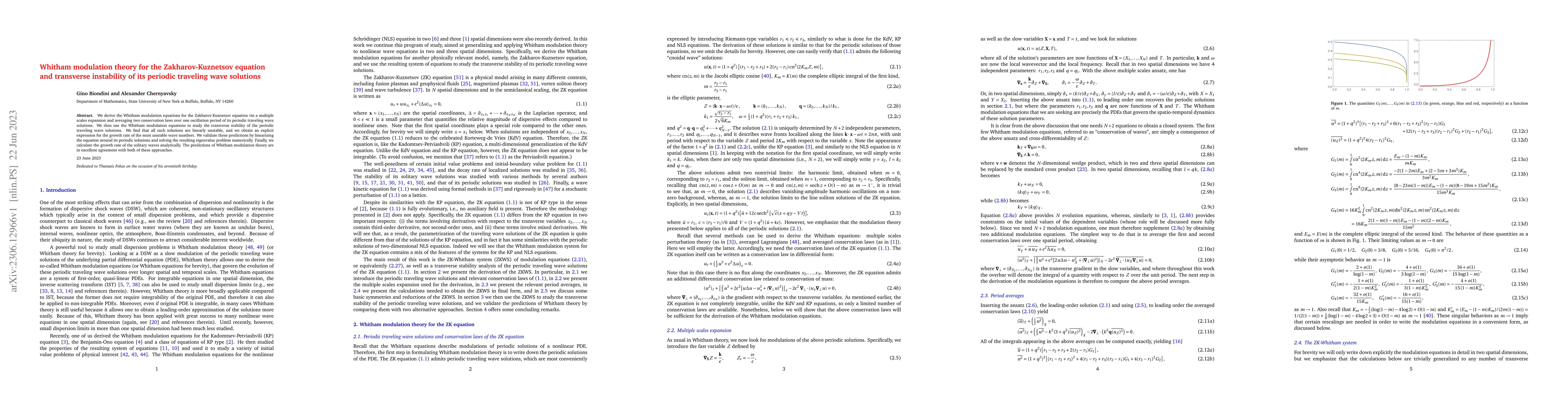 Thumbnail for Whitham modulation theory for the Zakharov-Kuznetsov equation and
  transverse instability of its periodic traveling wave solutions
