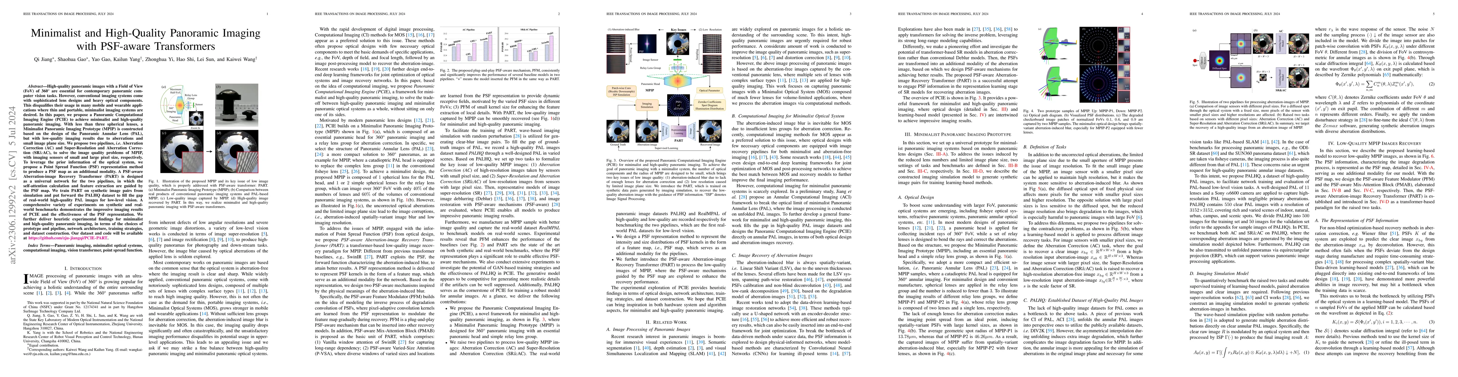 Thumbnail for Minimalist and High-Quality Panoramic Imaging with PSF-aware
  Transformers