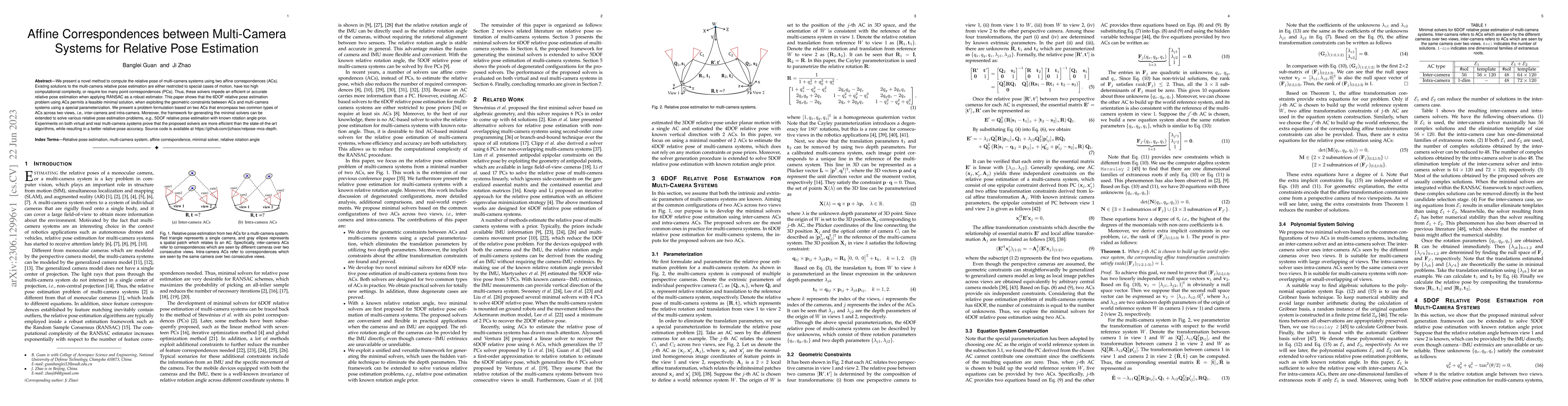 Thumbnail for Affine Correspondences between Multi-Camera Systems for Relative Pose
  Estimation