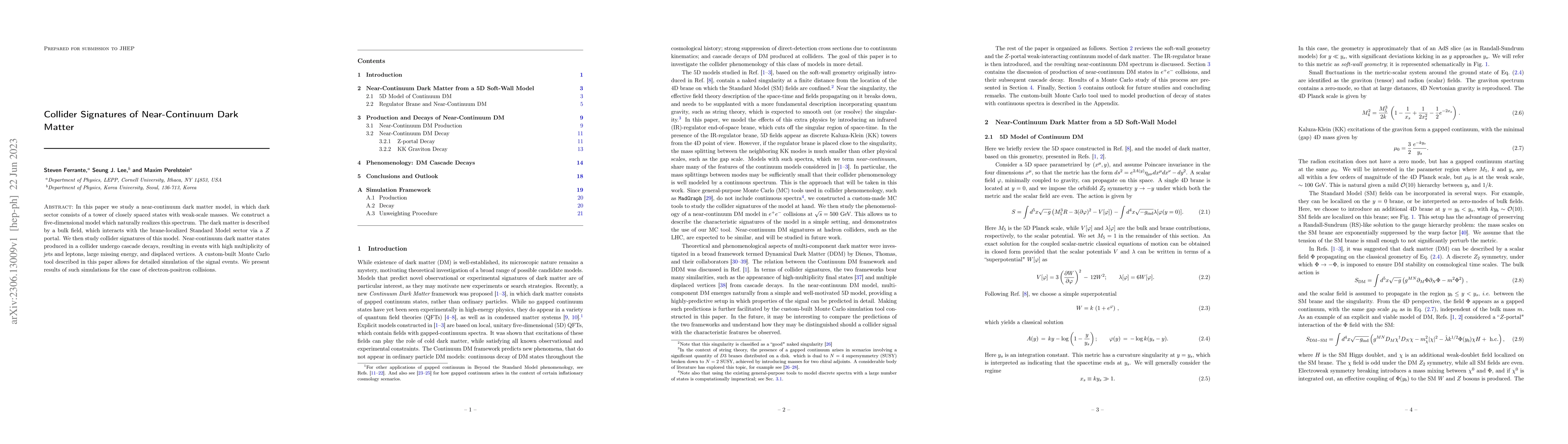 Thumbnail for Collider Signatures of Near-Continuum Dark Matter