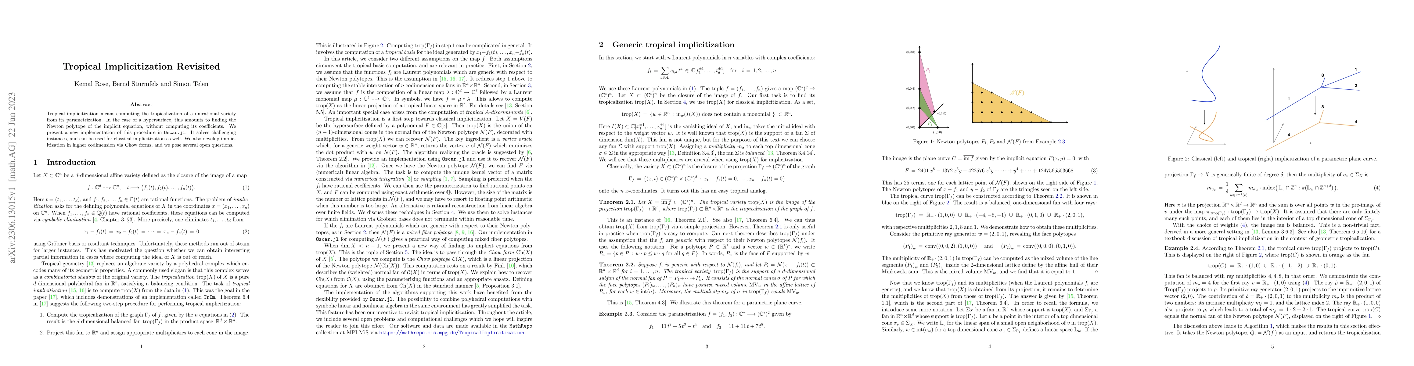 Thumbnail for Tropical Implicitization Revisited