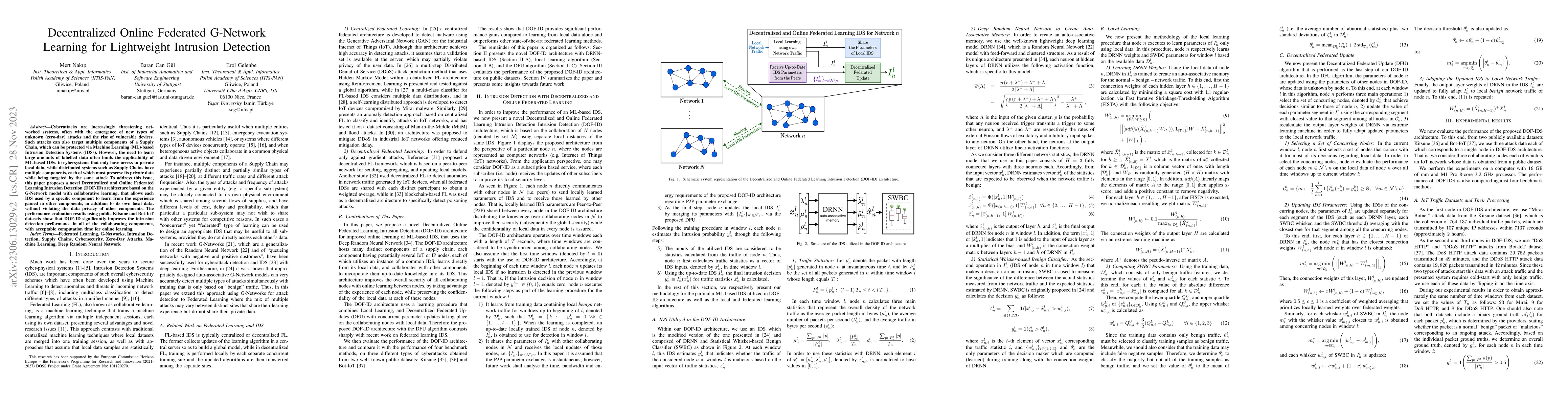 Thumbnail for Decentralized Online Federated G-Network Learning for Lightweight
  Intrusion Detection
