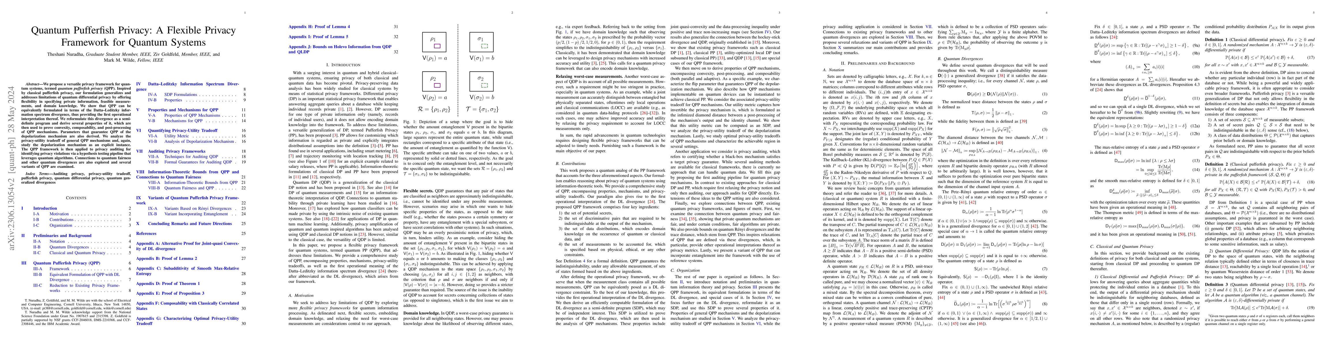 Thumbnail for Quantum Pufferfish Privacy: A Flexible Privacy Framework for Quantum
  Systems