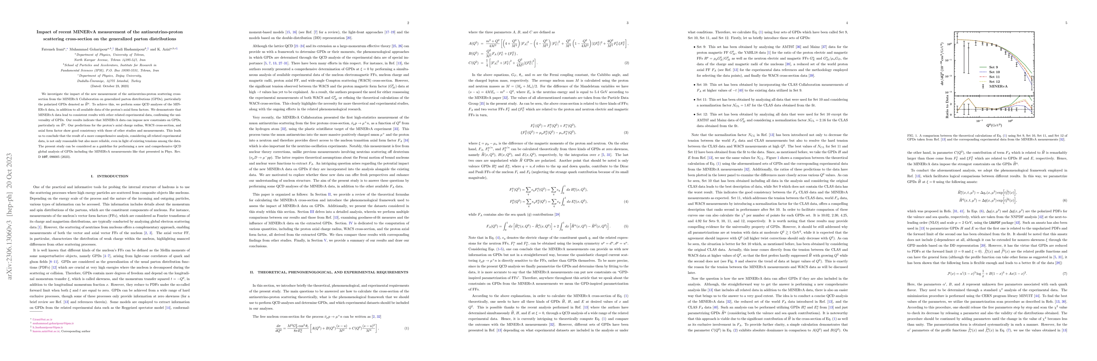 Thumbnail for Impact of recent MINERvA measurement of the antineutrino-proton
  scattering cross-section on the generalized parton distributions