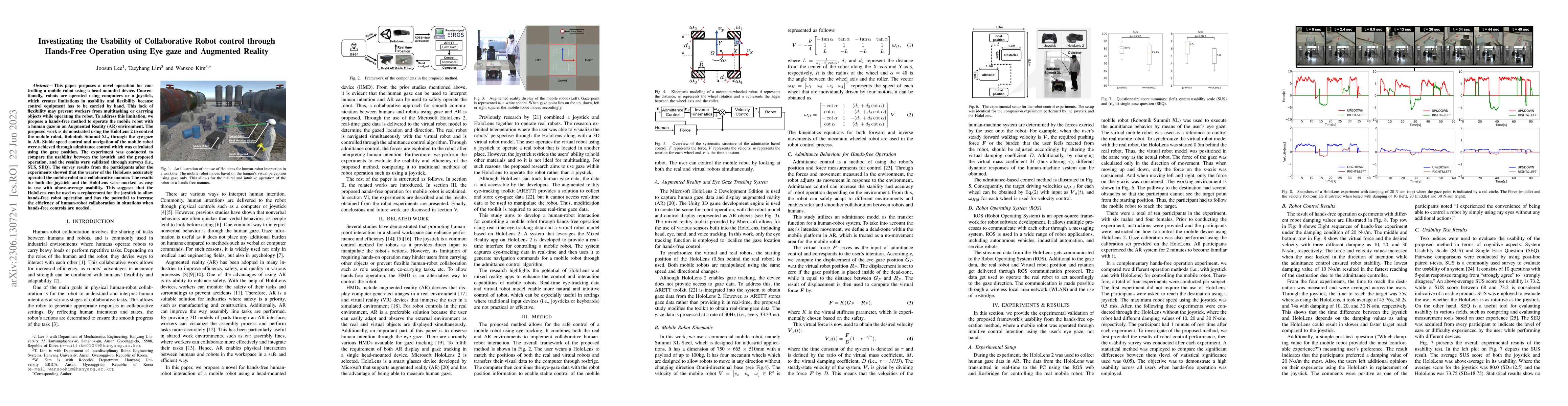 Thumbnail for Investigating the Usability of Collaborative Robot control through
  Hands-Free Operation using Eye gaze and Augmented Reality