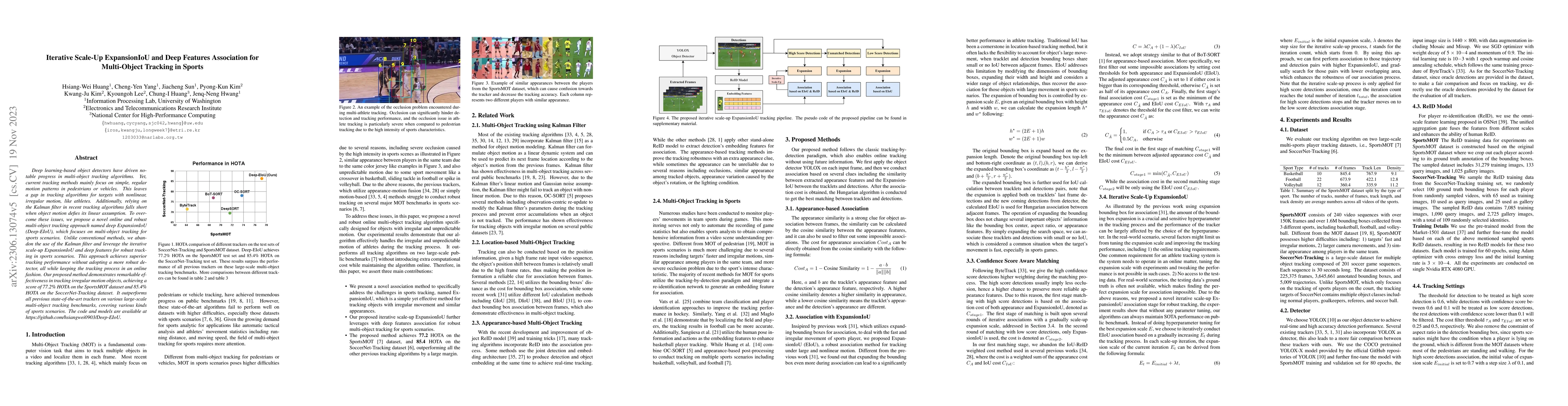 Thumbnail for Iterative Scale-Up ExpansionIoU and Deep Features Association for
  Multi-Object Tracking in Sports