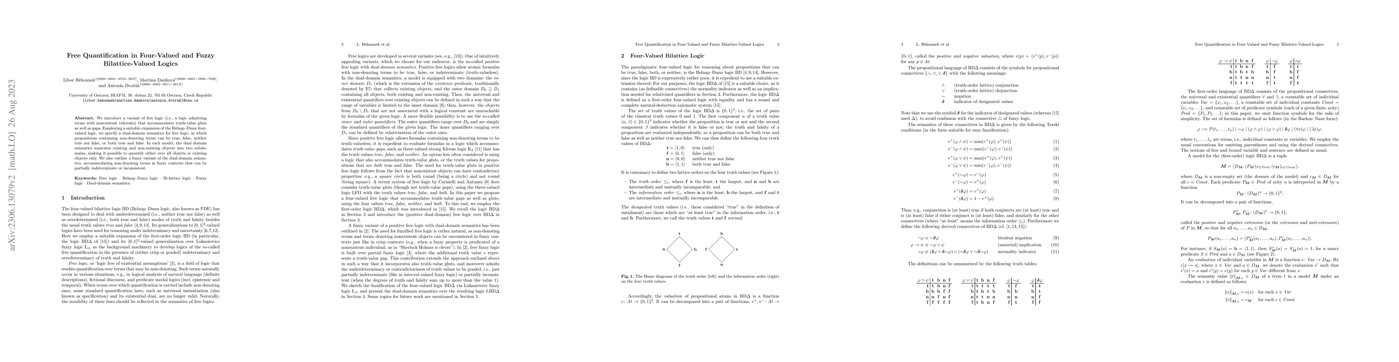 Thumbnail for Free Quantification in Four-Valued and Fuzzy Bilattice-Valued Logics