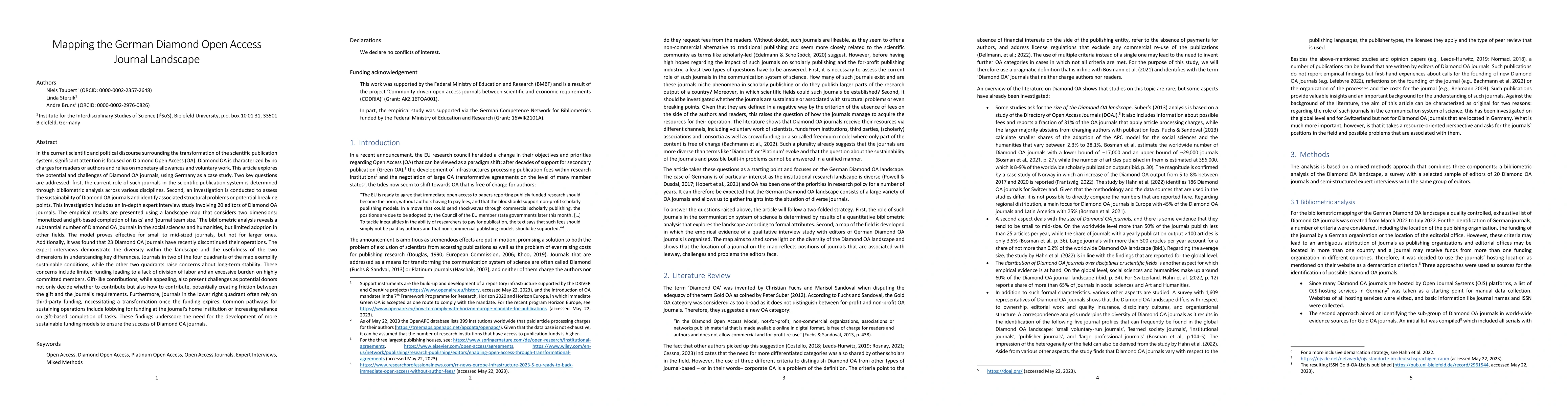 Thumbnail for Mapping the German Diamond Open Access Journal Landscape