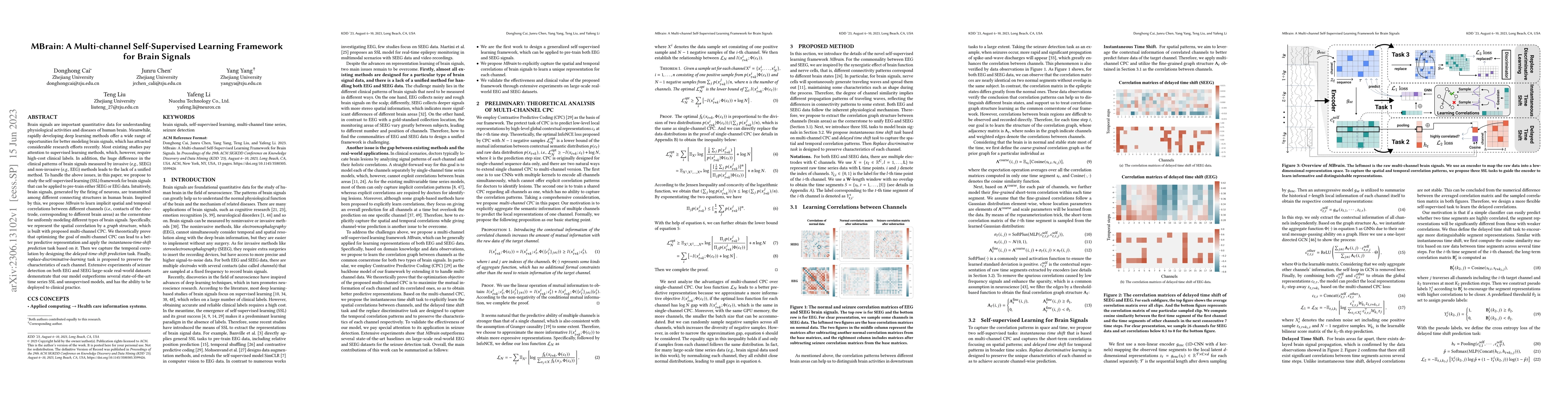 Thumbnail for MBrain: A Multi-channel Self-Supervised Learning Framework for Brain
  Signals
