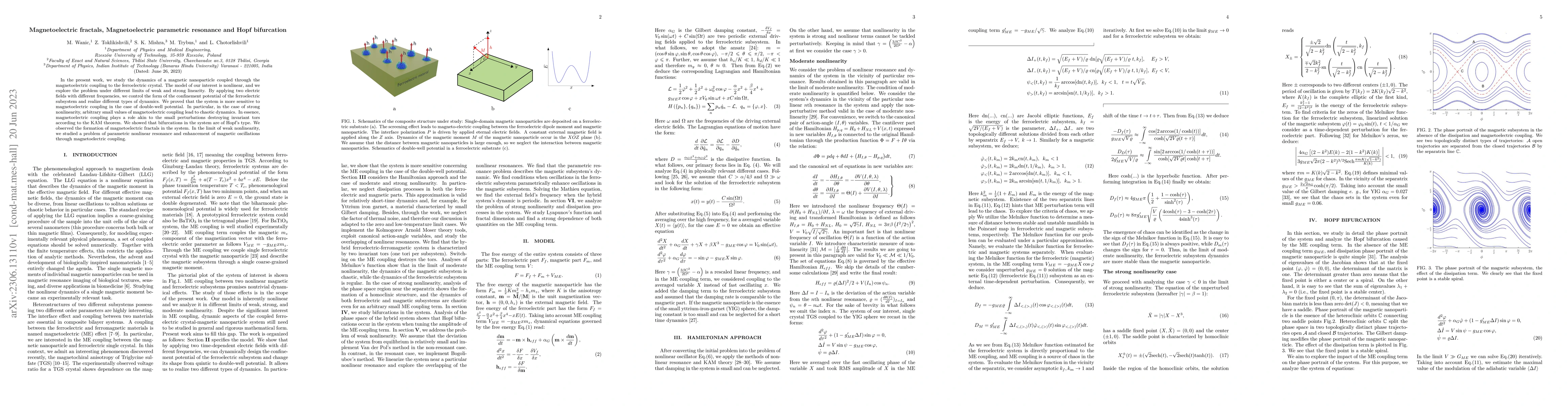 Thumbnail for Magnetoelectric fractals, Magnetoelectric parametric resonance and Hopf
  bifurcation