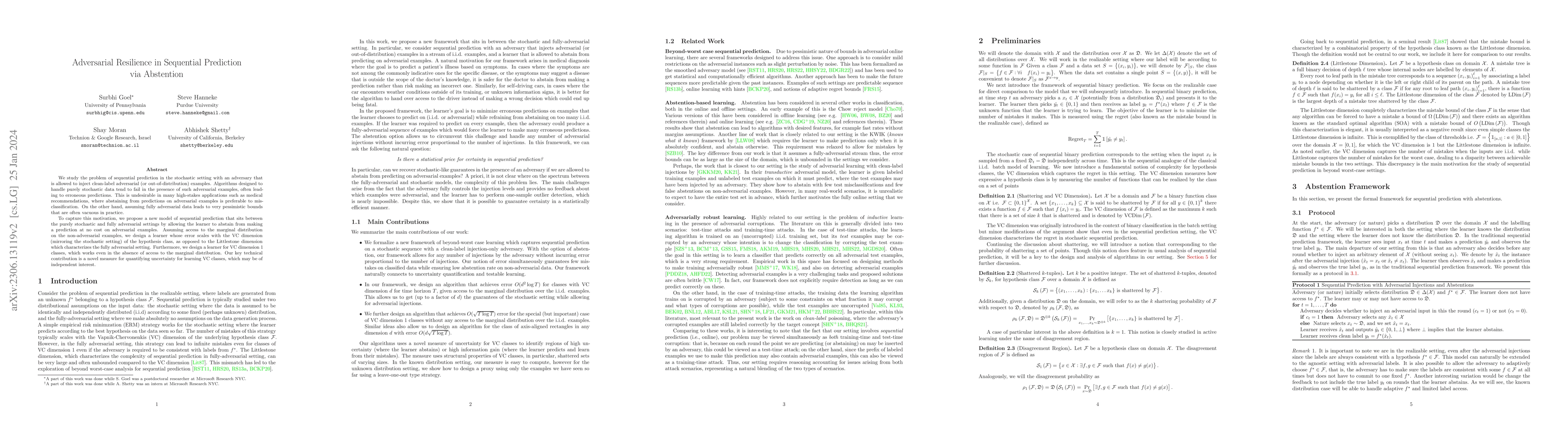 Thumbnail for Adversarial Resilience in Sequential Prediction via Abstention
